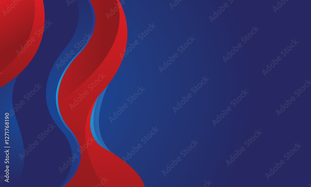 Blue abstract background with red waves Blue abstract background with red waves