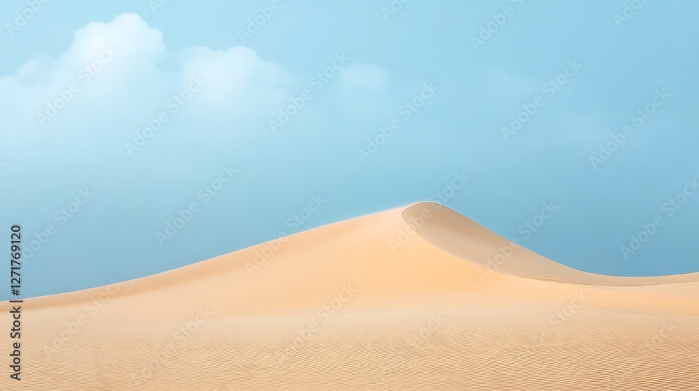 Serene Sand Dune Under a Pale Blue Sky Serene Sand Dune Under a Pale Blue Sky
