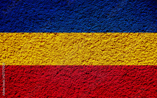 Official flag of Los Santos. Province of Panama. Conceptual collage on the texture of a plastered wall