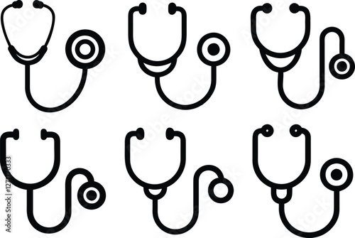 Collection of Stethoscope Vector Illustrations