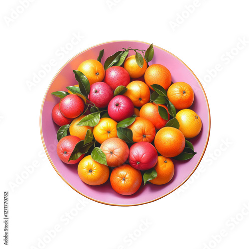 Bowl of Fresh Oranges and Grapefruits, Vibrant Citrus Fruits Still Life