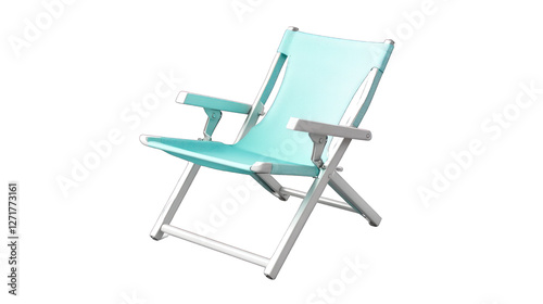 Obraz na płótnie A blue folding chair with a white frame w salonie