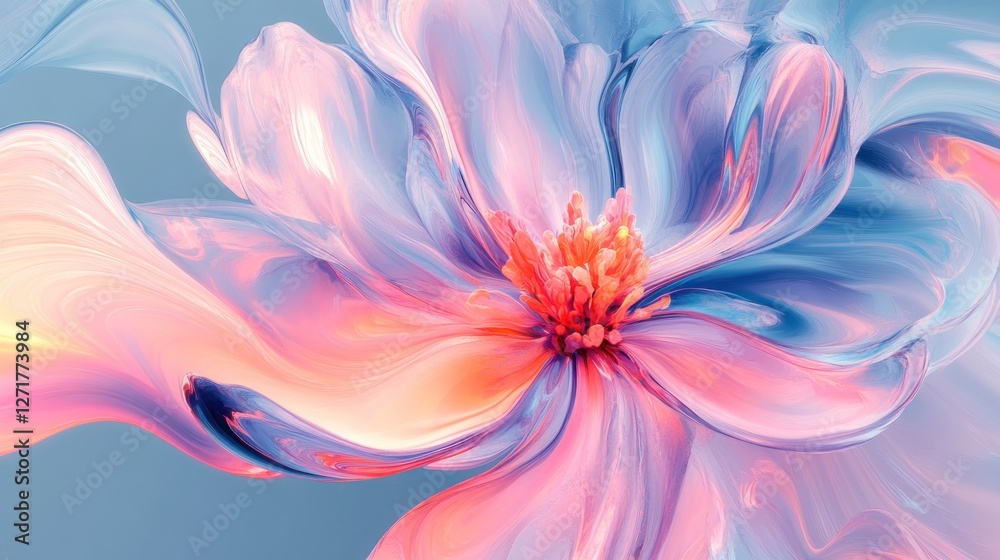 Abstract pastel flower with flowing petals. Abstract pastel flower with flowing petals.