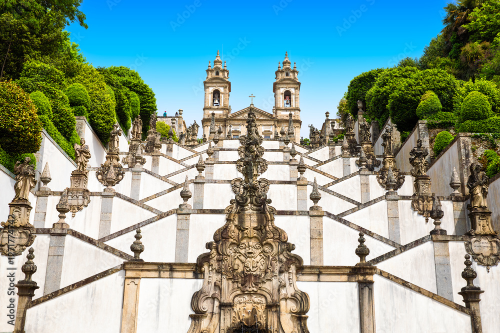 View of the Sanctuary of Bom Jesus do Monte in Braga, Portugal