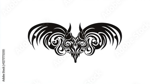 Wallpaper Mural Ornate bat tattoo design, stylized wings, artistic Torontodigital.ca
