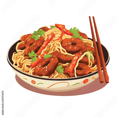 chinese, food, asian, traditional, background, china, plate, cuisine, restaurant, oriental, dish, vector, illustration, japanese, lunch, isolated, dinner, bowl, meat, delicious, meal, asia, vegetable,