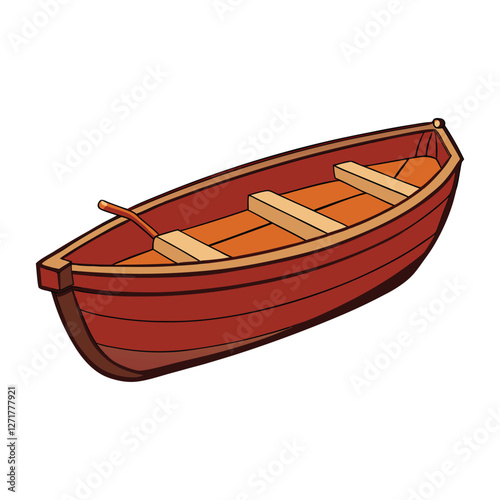 wooden boat on white background
