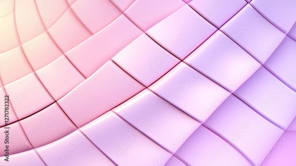 Obraz premium A soft gradient of pink and purple waves creates a soothing, abstract pattern with fluid lines and a modern aesthetic.
