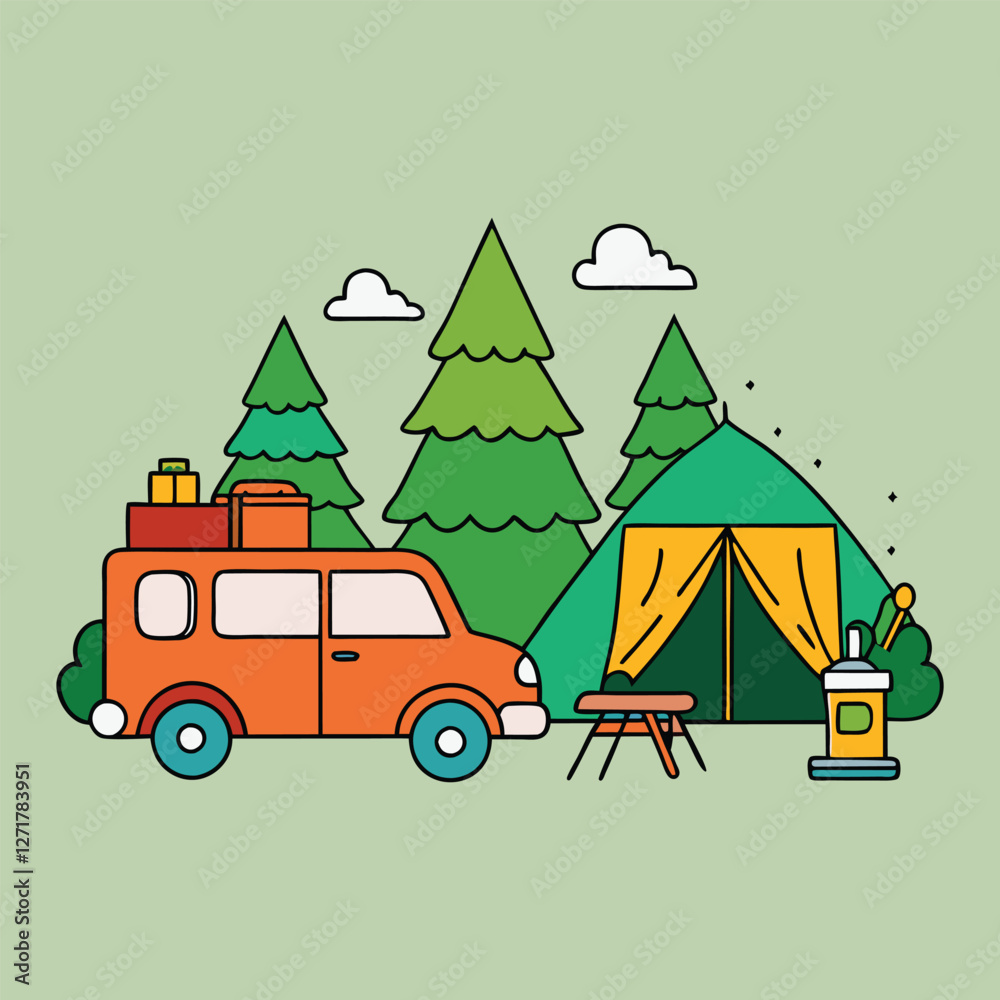 Obraz premium camping in the forest