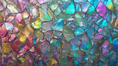 Vintage abstract pearlescent foil background with shimmering mother-of-pearl and rainbow colors.Pearlescent texture.