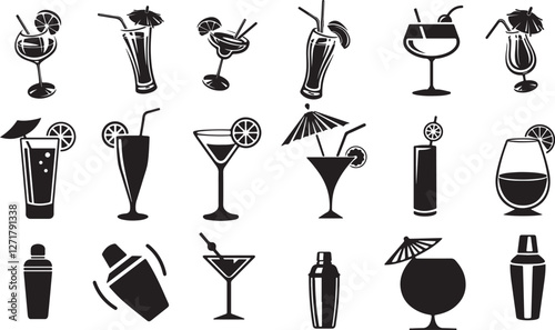 Cocktail Clipart and Print, vector file and using of any design T-shrit.