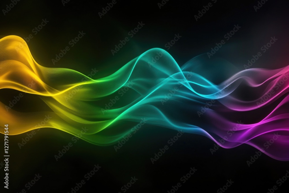 Fototapeta premium Rainbow smoke on black background
