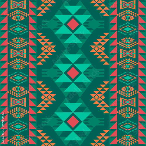 Fabric pattern native american design geometric pattern navajo , boho , american indian style pattern seamless vector for fabric patterns, curtains or home decorations.