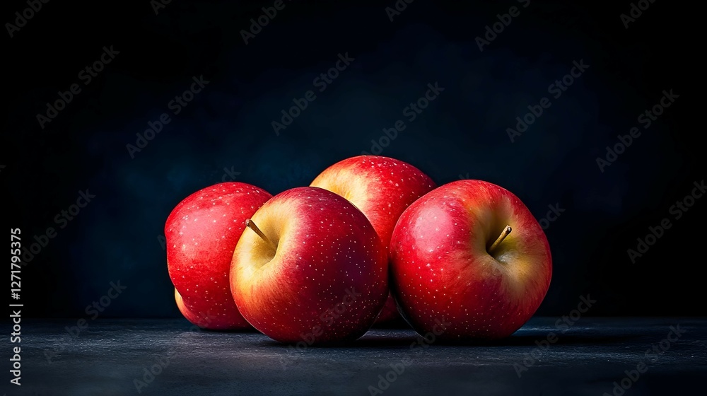 Red Apples on Dark Background Still Life Photography Red Apples on Dark Background Still Life Photography