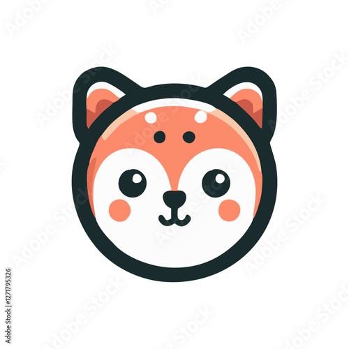 Cute cartoon depiction of a foxs face.