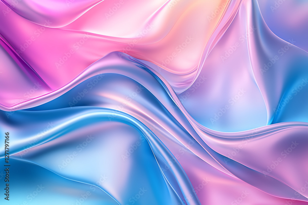 Soft, flowing fabric in pastel pink and blue hues creates dreamy, iridescent effect. silky texture and gentle waves evoke sense of calm and elegance Soft, flowing fabric in pastel pink and blue hues creates dreamy, iridescent effect. silky texture and gentle waves evoke sense of calm and elegance