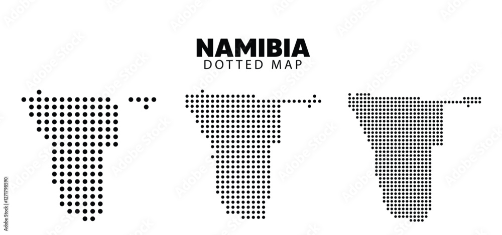 Fototapeta premium Set of Namibia dotted map vector on white isolated