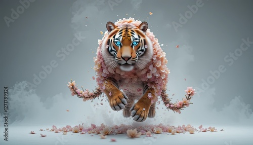 The beautiful teague consists of flowers on a white background