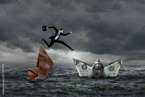 Investor jumps from the sinking euro boat to the dollar boat that stays afloat