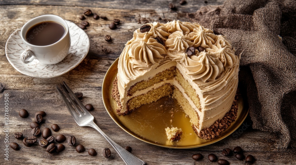 A Coffee Cake Masterpiece: Delicate Layers of Flavor and Beauty A Coffee Cake Masterpiece: Delicate Layers of Flavor and Beauty