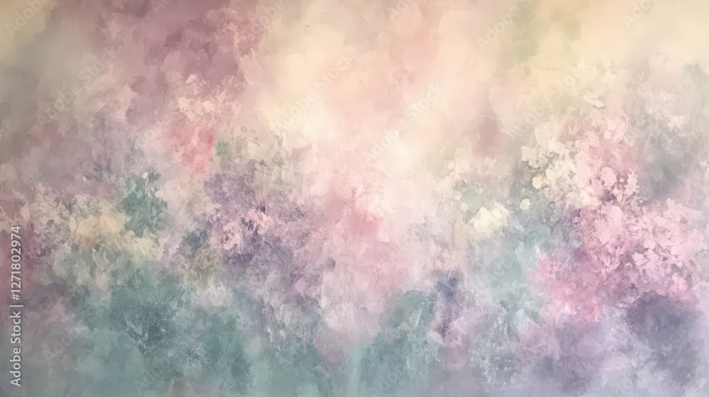 Obraz premium Delicate Watercolor Wash: Soft Hues of Pink, Purple and Green Abstract Art