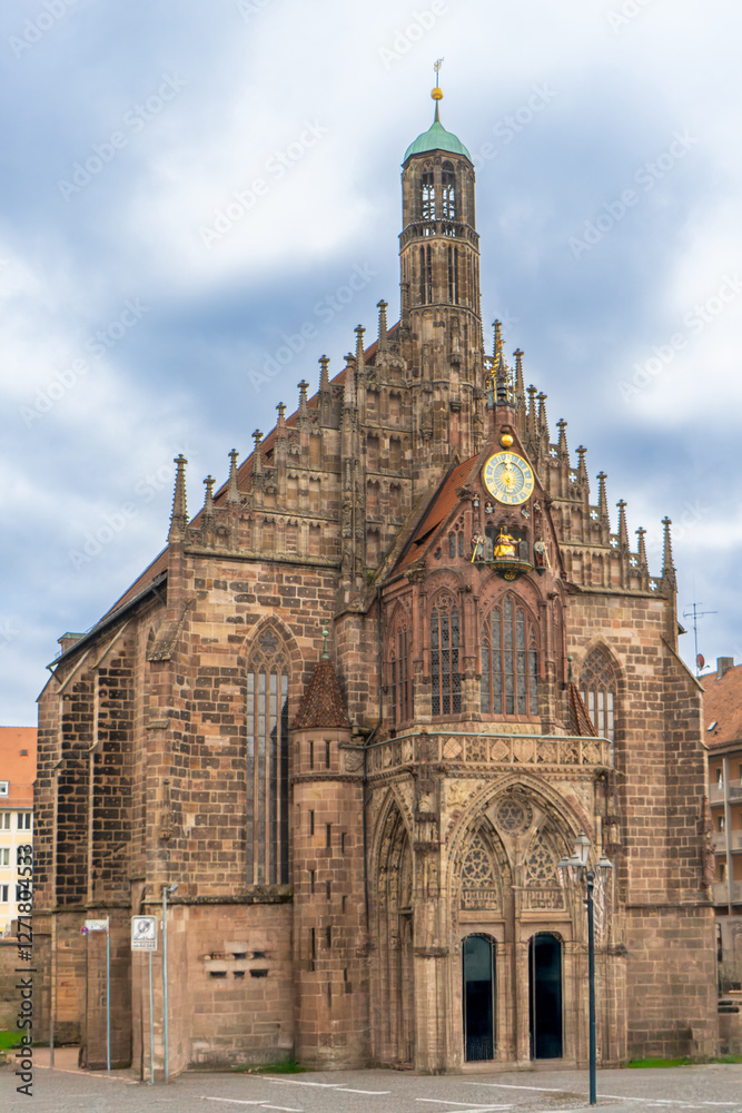 The Frauenkirche or Church of Our Lady at Hauptmarkt main square in Nuremberg old town. The Frauenkirche or Church of Our Lady at Hauptmarkt main square in Nuremberg old town.