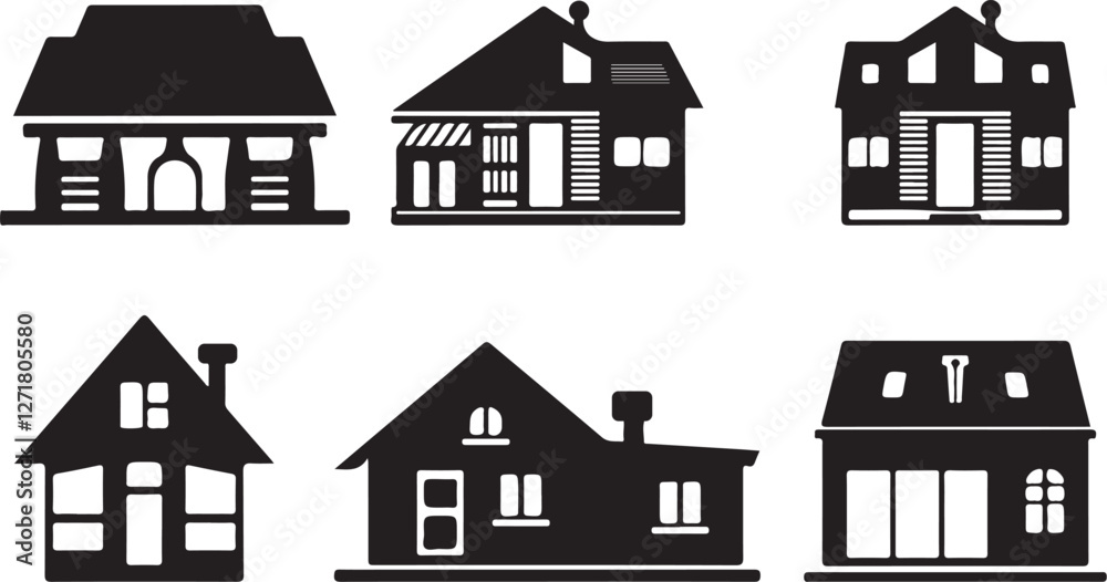 Fototapeta premium House Bundle illustration and vector. 
