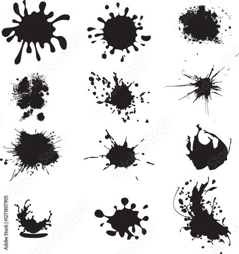 Paint Splatter Clipart Bundle and Print