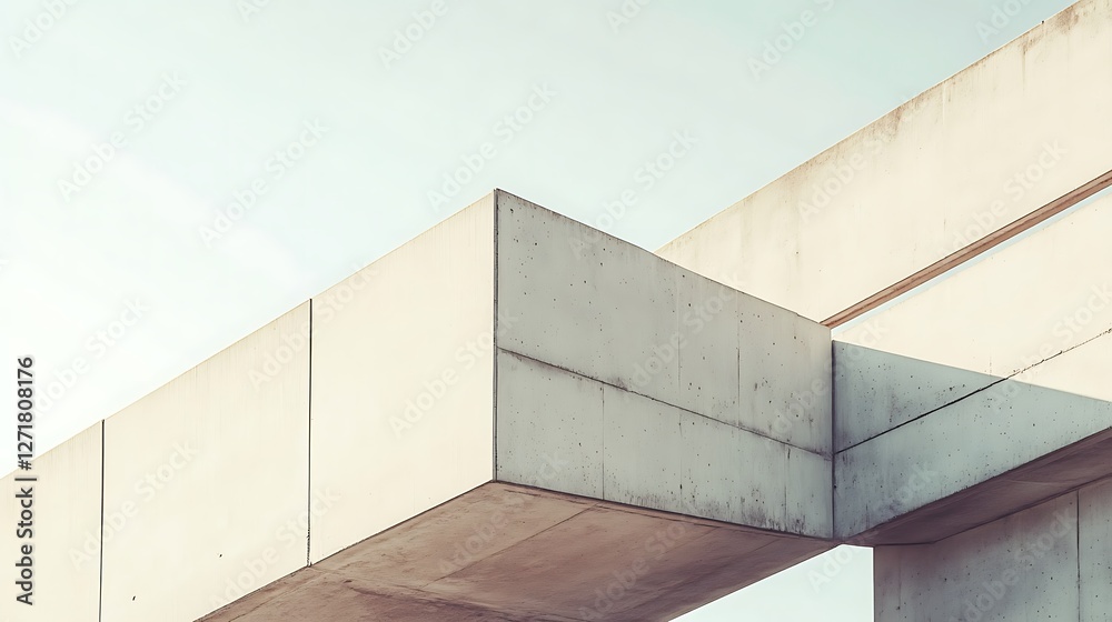 Obraz premium Modern Concrete Architecture Design Featuring Geometric Lines