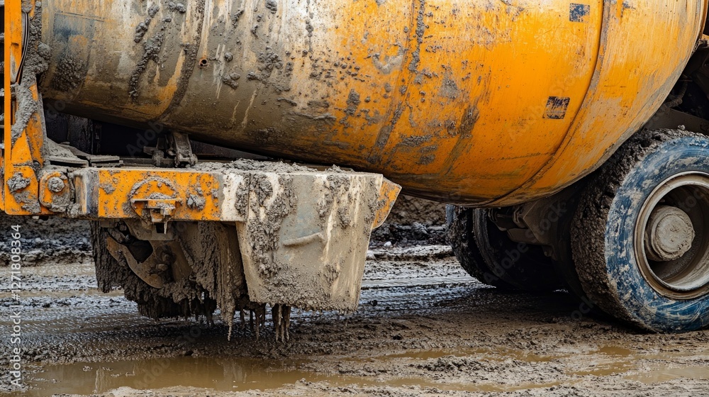 Muddy Construction Truck: A Powerful Image of Industrial Strength