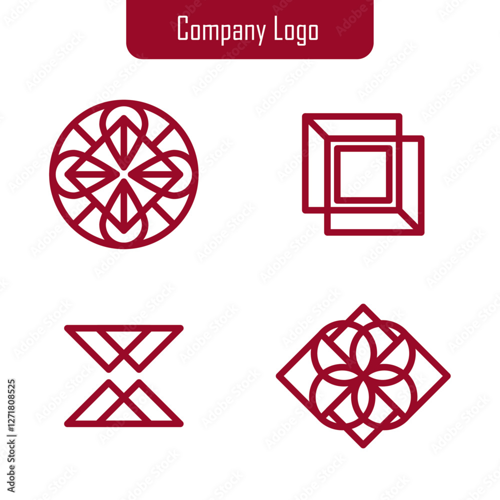Set of company logo minimalist design ideas vector design Set of company logo minimalist design ideas vector design