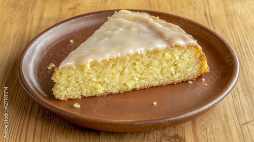 A Delectable Slice of Lemon Cake with a Glaze