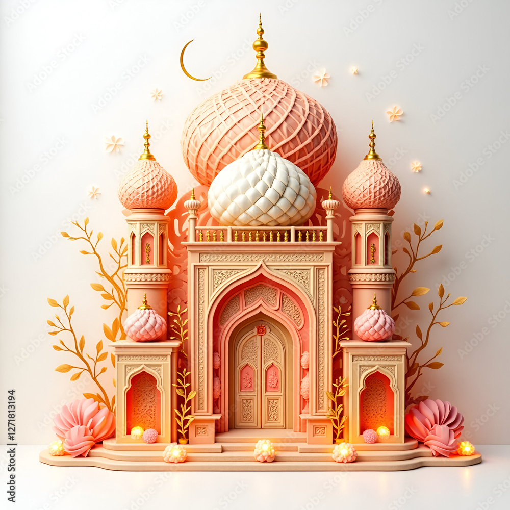 Obraz premium Taj mahal illustration of beautiful design white background 