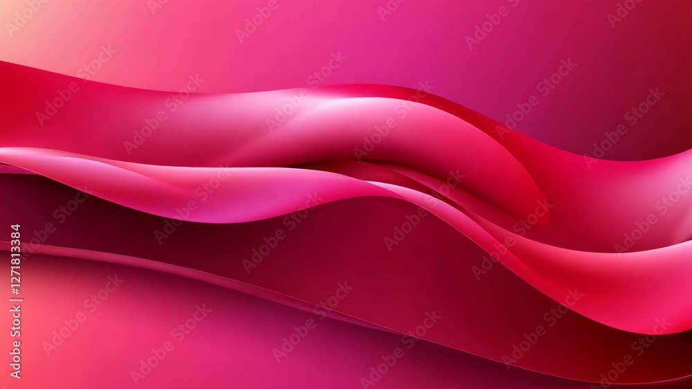 Bright pink abstract wave on pink background as a concept of bright emotions, experiences, for video presentations and performances