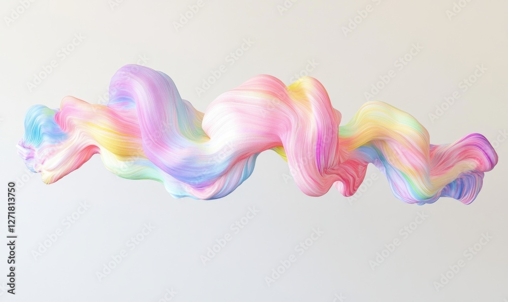 Fototapeta premium Pastel rainbow swirl abstract art, design element