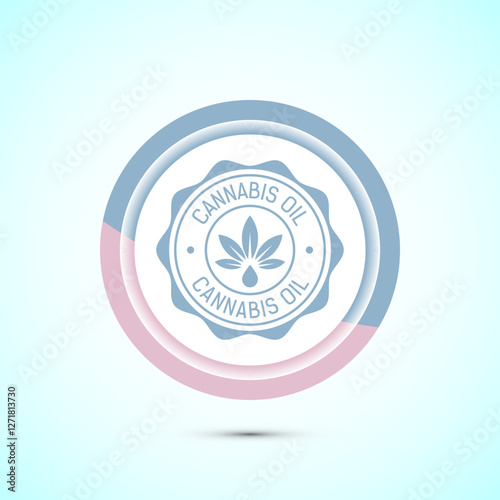 Cannabis oil icon design illustration. CBD cannabidiol sign symbol, Marijuana oil icon, Pastel color button design