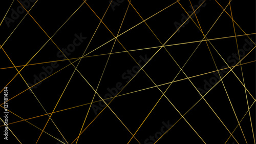 Random geometric line pattern on a black backdrop background. Random line low poly pattern. abstract seamless line vector. Random chaotic lines abstract geometric patterns of modern design.