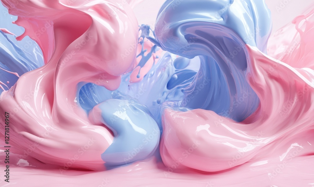 Pink and Blue Paint Splashing Together in Abstract Background for Design Elements Pink and Blue Paint Splashing Together in Abstract Background for Design Elements