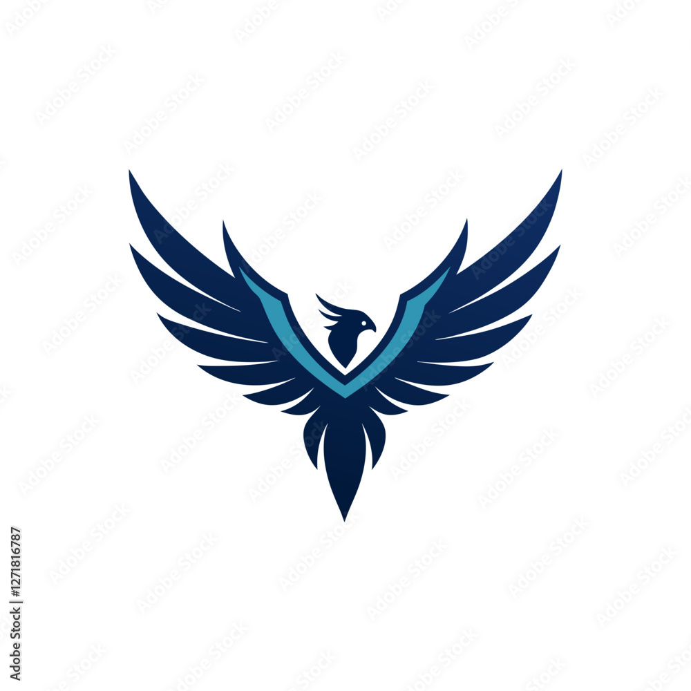 Obraz premium A minimalist illustrative logo of an eagle