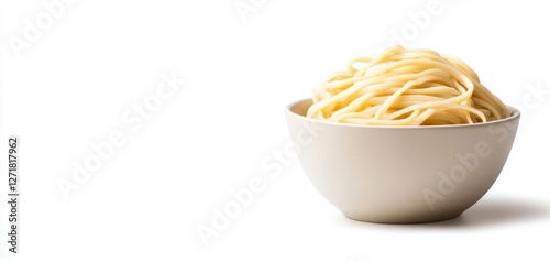 Isolated Pasta Dish On A Clean White Surface In Bright Studio Light