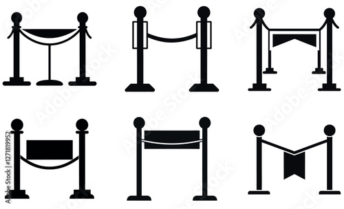 Vector Illustration of Event Rope Barriers