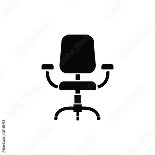 Best office chair silhouette vector art illustration.
