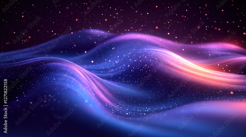 Obraz premium Abstract cosmic waves glow