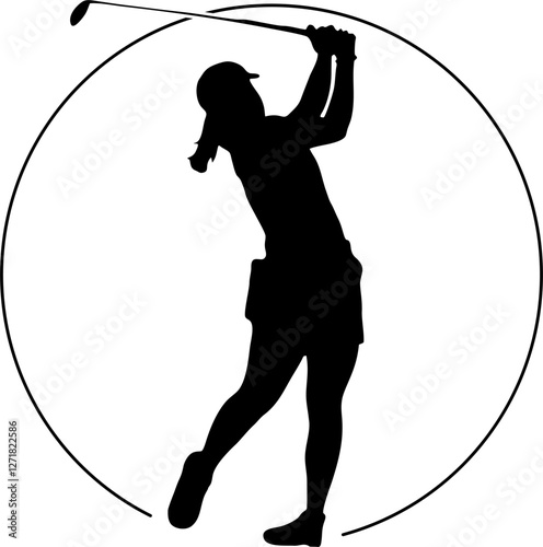women's golfer character vector