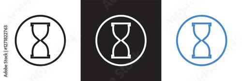 Anti aging hourglass icon. Waiting slow time single  icon . isolated on white and black background. Vector illustration. EPS 10