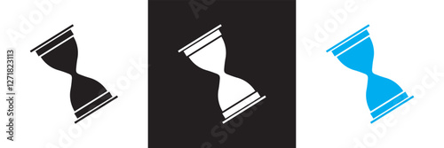 Anti aging hourglass icon. Waiting slow time single  icon . isolated on white and black background. Vector illustration. EPS 10