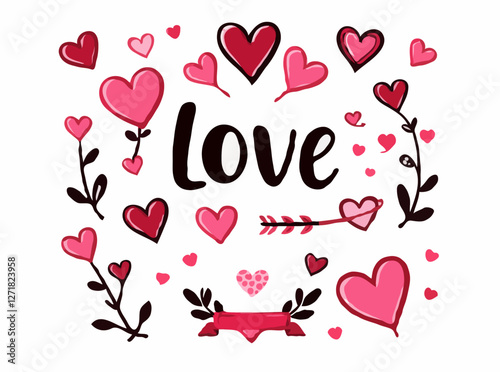 Vibrant Valentine's Day Design Elements