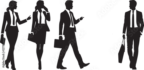 Business people, set of vector silhouettes