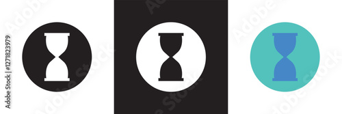Anti aging hourglass icon. Waiting slow time single  icon . isolated on white and black background. Vector illustration. EPS 10