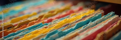 Close-up of organized Rolodex cards; alphabetized ,  organized,  texture
